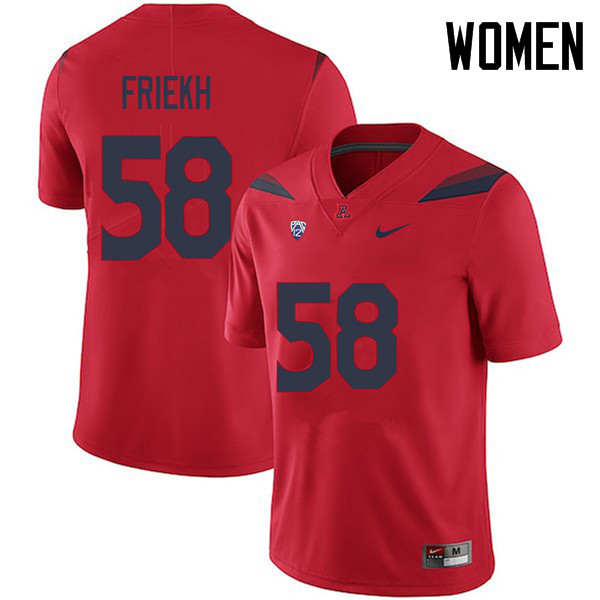 Women #58 Layth Friekh Arizona Wildcats College Football Jerseys Sale-Red